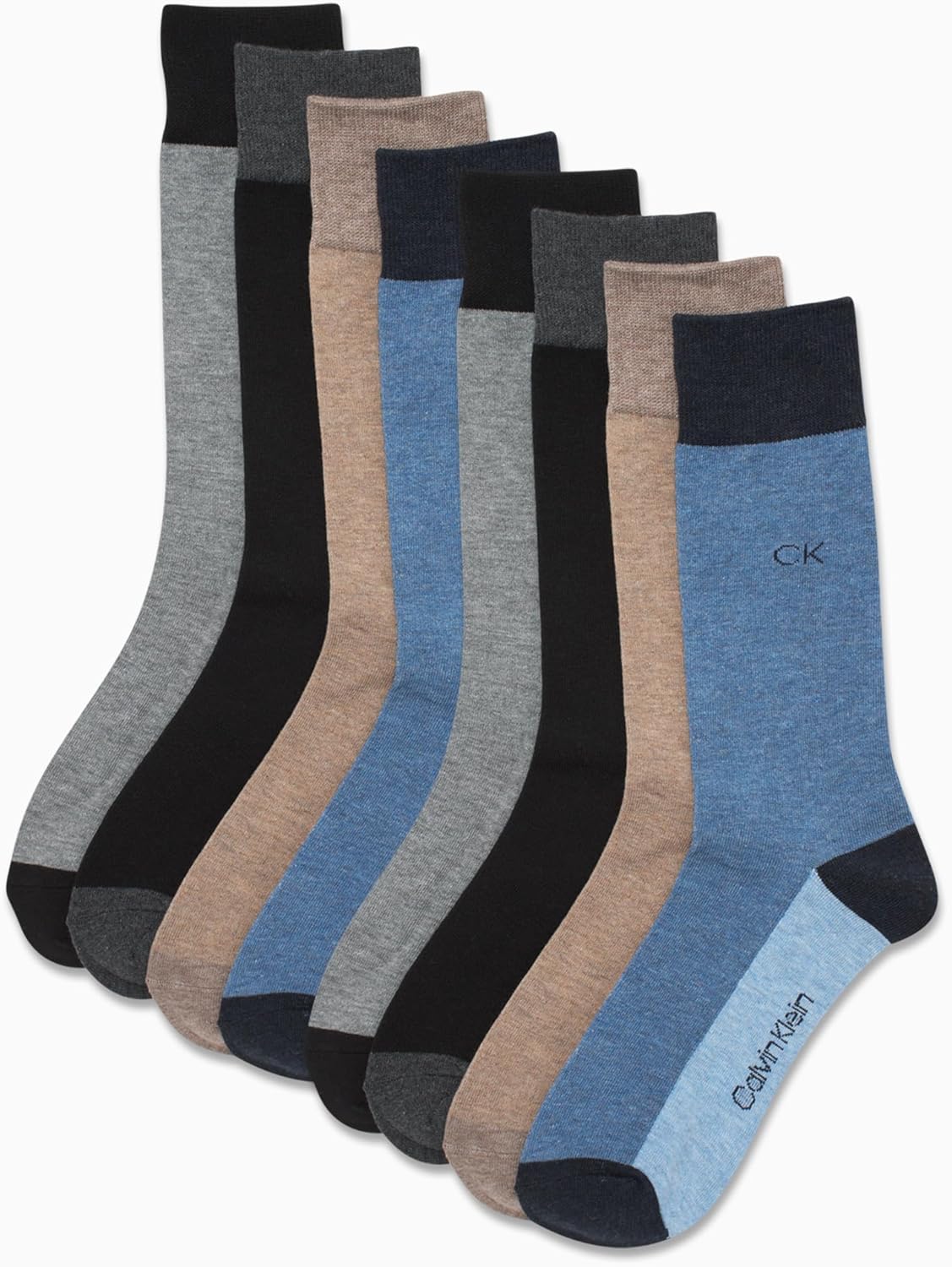 Calvin Klein Mens Dress Socks - 8 Pack Soft Cotton Blend Work Crew Socks for Men for Casual Business & Formal Wear - Image 2