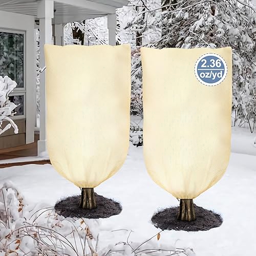 Cubiertas para plantas contra el congelamiento de invierno, 47 x 70 pulgadas, 2.36 onzasyardas, cubierta de tela helada, manta para plantas de