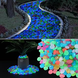 3000 Pcs Glow in The Dark Rocks Glow Rocks Garden Glow in The Dark Stones Outdoor Glow in The Dark Pebbles for Landscaping Walkway Pathway Backyard Aquarium Fish Tank Plant (Multicolor)