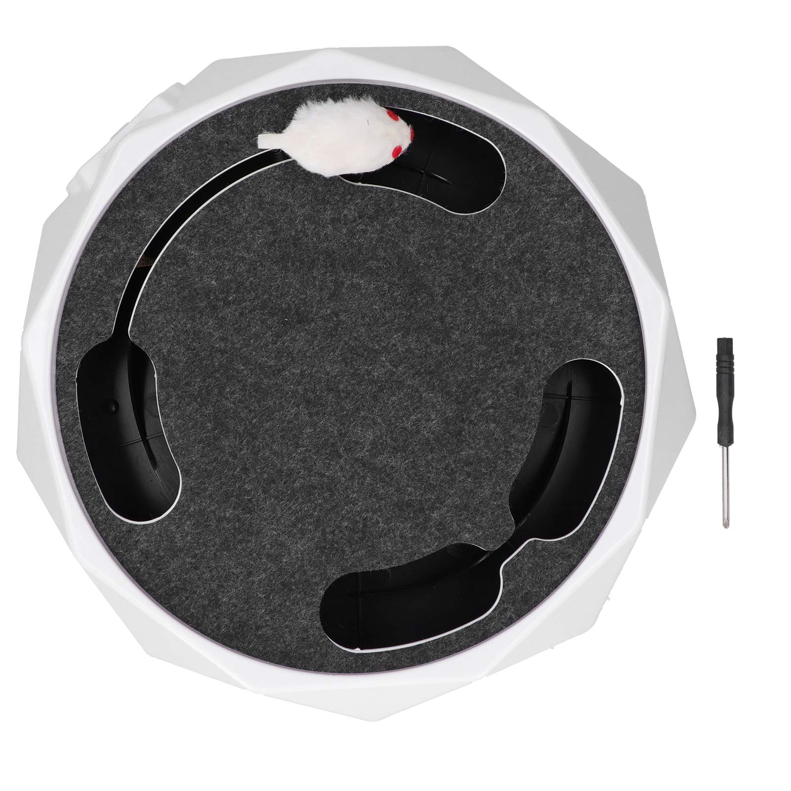 Catch Mouse Cat Toy Teaser électrique interactif pour chats et chats en plastique de 10,2 pouces de diamètre avec effet sonore