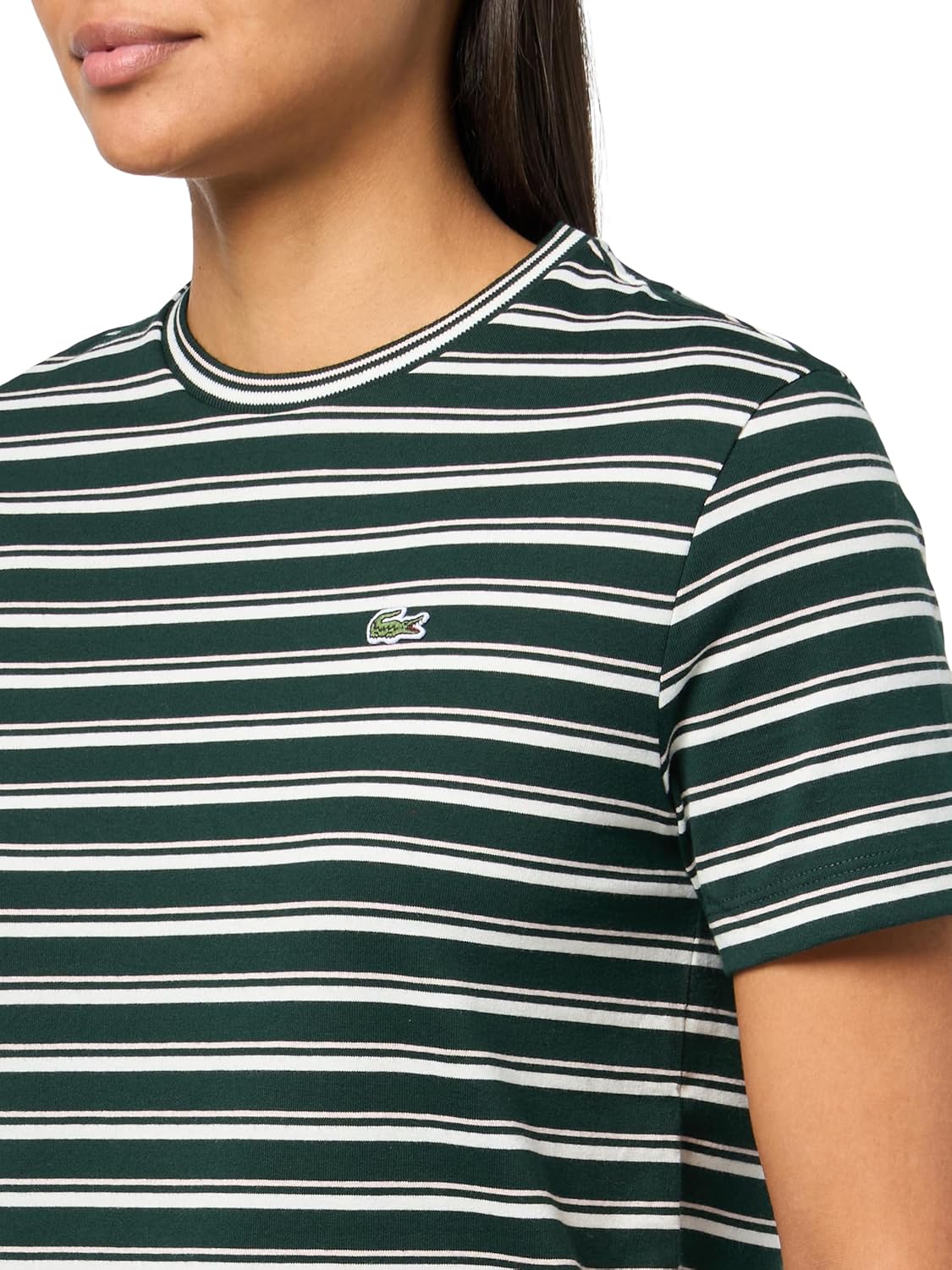 Lacoste Womens Short Sleeve Striped T-Shirt - Image 3