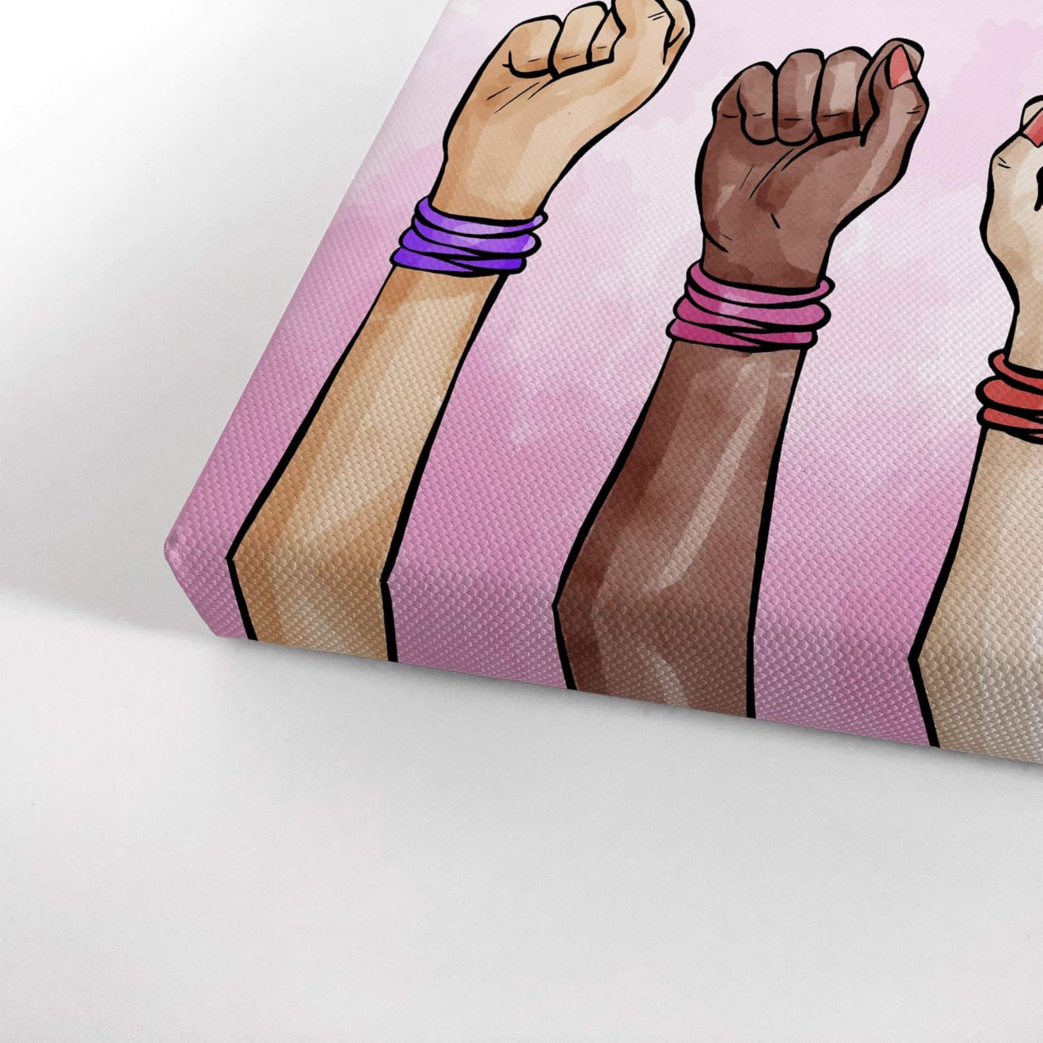 🛒 Flash Sale Smile Art Design Girl Power Quote Diversity Kids Gilrs African American White and Black Canvas Print Kids Room Decor Wall Art Baby Room Decor Nursery Decor Ready to Hang Made in The USA- 40x30