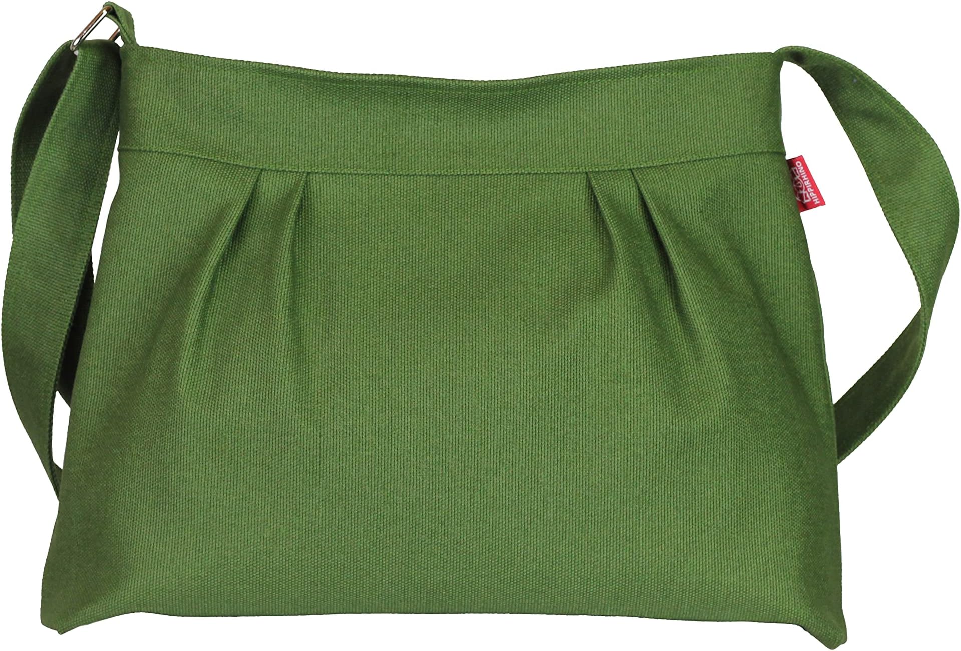 Canvas Crossbody Bags for Women Small Size Lightweight Everyday Purse Washable Shoulder Zipper Closure Green Bag