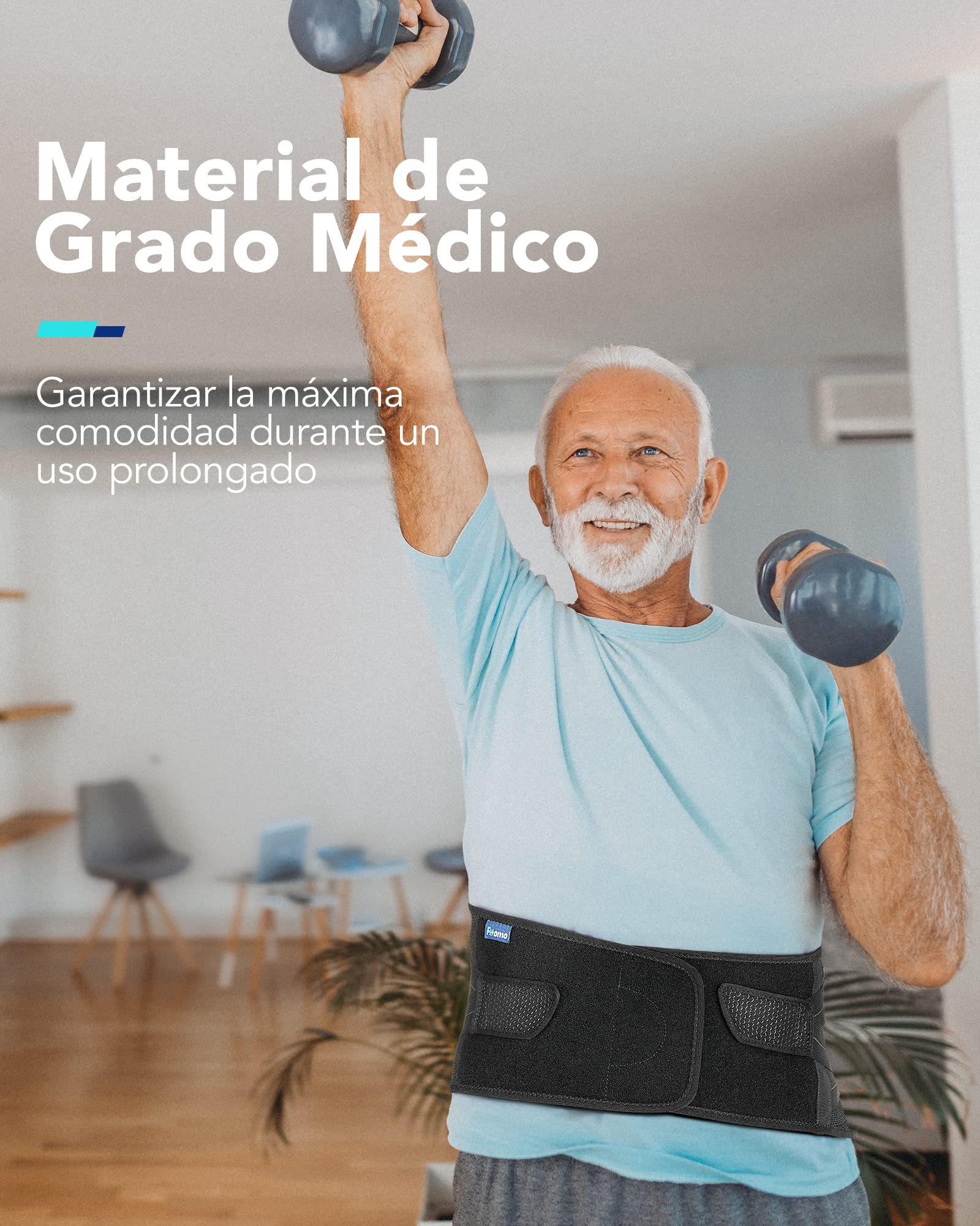 Fitomo Faja Lumbar para Hombre Mujer, Aliva Dolor Espalda de Ciática, Disco Herniado, Faja Lumbar para Protección de Lesión Trabajo Deporte (Medium)