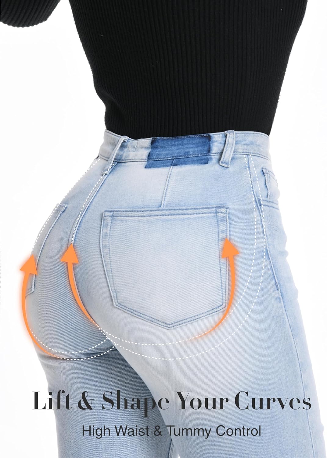 ONESO Wide Leg Jeans for Women High Waisted Stretchy Baggy Jeans BBL Loose Fit Tummy Control Denim Pants Raw Hem Casual