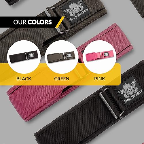 Miniatura 5 de Body Reapers Cinturón de levantamiento de pesas para hombres y mujeres cinturón de peso muerto con hebilla de metal autobloqueado y cinturón de