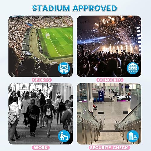 Miniatura 7 de Vorspack Mini mochila transparente  Mochila transparente aprobada para estadios de 12 x 12 x 6 pulgadas, pequeña mochila transparente para mujeres,