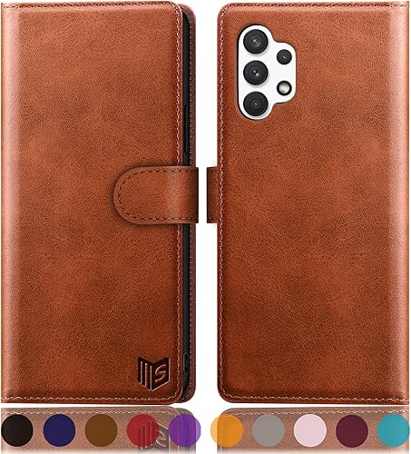 Miniatura 8 de SUANPOT Funda tipo cartera para Samsung Galaxy A32 5G con bloqueo RFID, funda de piel tipo cartera con tapa para tarjetas de crédito, funda a prueba