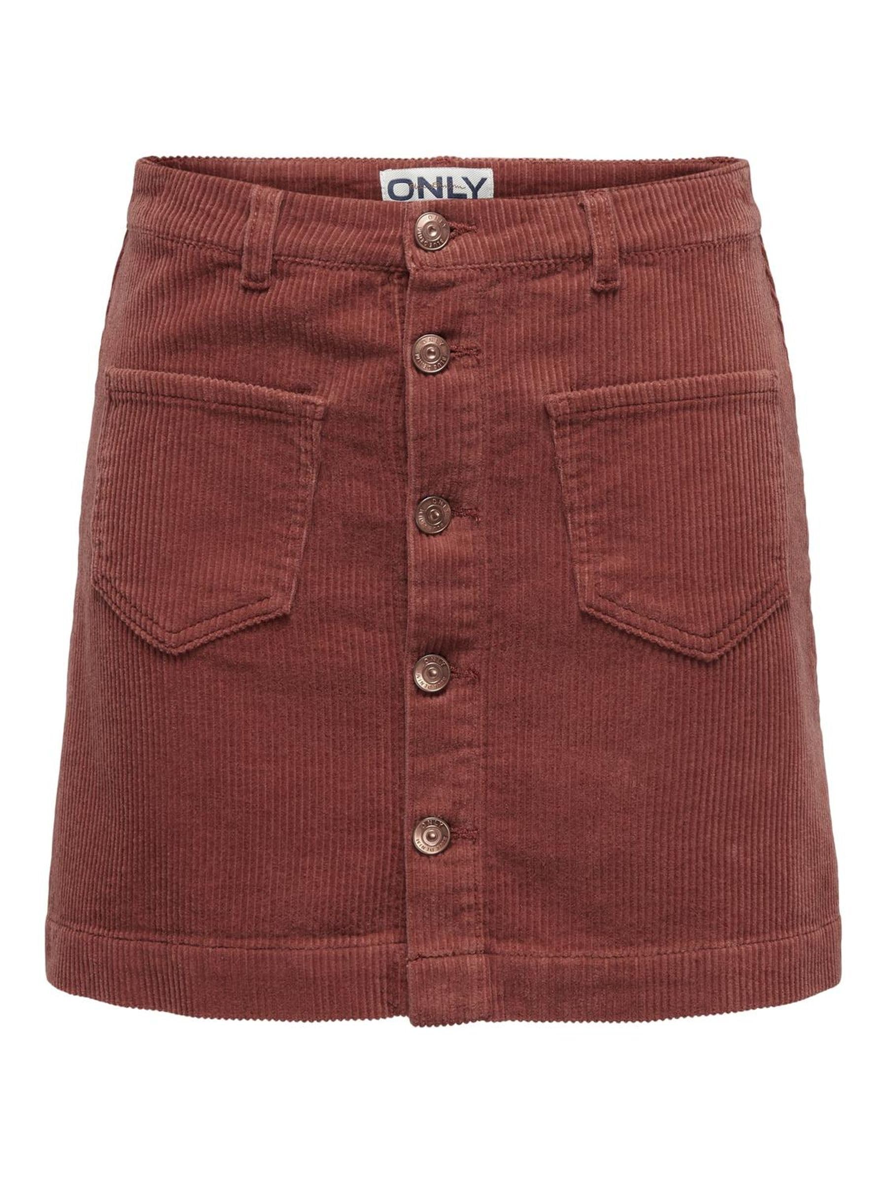 ONLY Women's Onlamazing Hw Cord Skirt PNT Noos, Spiced Apple, M