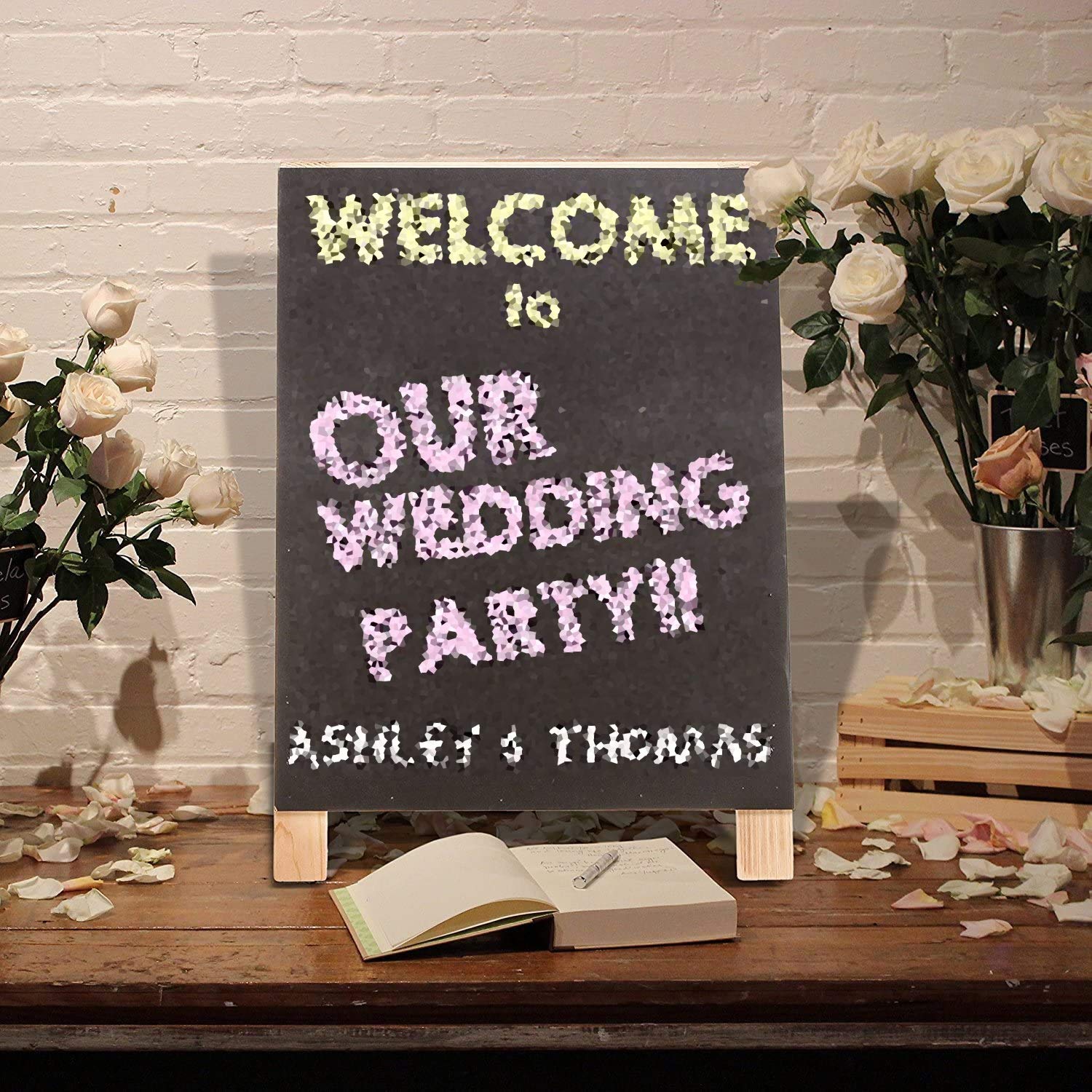 EPANO Kreidetafeln Holzrahmen Tafel Löschbare Informationen Schild Desktop Hochzeit Beschilderung Hinterlassen Sie eine Nachricht Schreibtafel