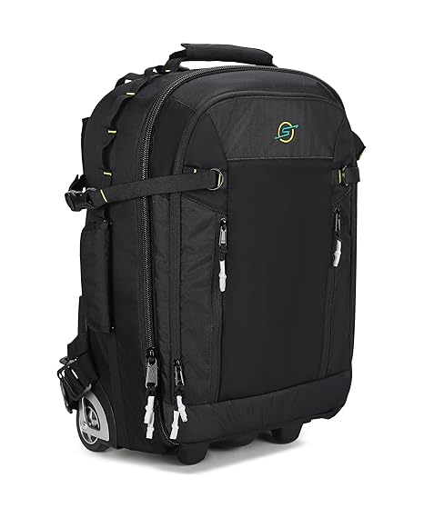 STRAPON WHITE MAGIC SPINNER TWO WHEELED TROLLEY CUM DSLR Backpack Camera Bag with Rain Cover Suitable for DSLR Camera with Lens 24-105 Lenses 3 Nos 70-200 Or 150-600mm And Flash Laptop 17