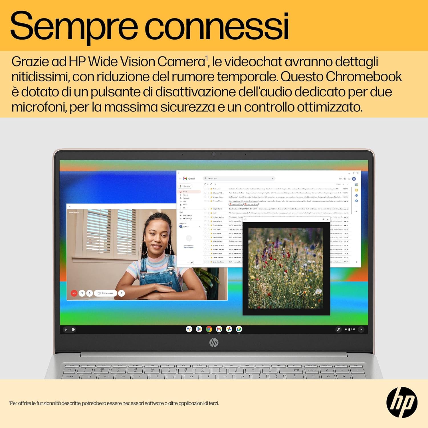 HP - PC Chromebook 15a-na0000sl, Intel Celeron N4500, 8GB RAM LPDDR4, eMMC da 128GB, Display da 15,6 HD, IPS, Antiriflesso, Scheda grafica Intel UHD 600, Wi-Fi, Webcam HD, ChromeOS, Rose Gold HP - PC Chromebook 15a-na0000sl, Intel Celeron N4500, 8GB RAM LPDDR4, eMMC da 128GB, Display da 15,6 HD, IPS, Antiriflesso, Scheda grafica Intel UHD 600, Wi-Fi, Webcam HD, ChromeOS, Rose Gold