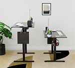 SHOPPINGALL Single Motor Height Adjustable Electric Sit to Standing Desk with Splite 48 x 24 Inch Tabletop Board, 3 Memory Button Controller with USB and Type C Port - SA-JSD5-2P-Black