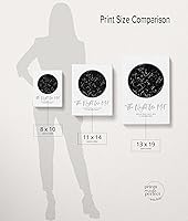 Vista 16 de Personalized Star Map With Specific Dates & Place - Custom Constellation Map Print, Unframed- Special Occasion Star Chart Wall Art- Great Black