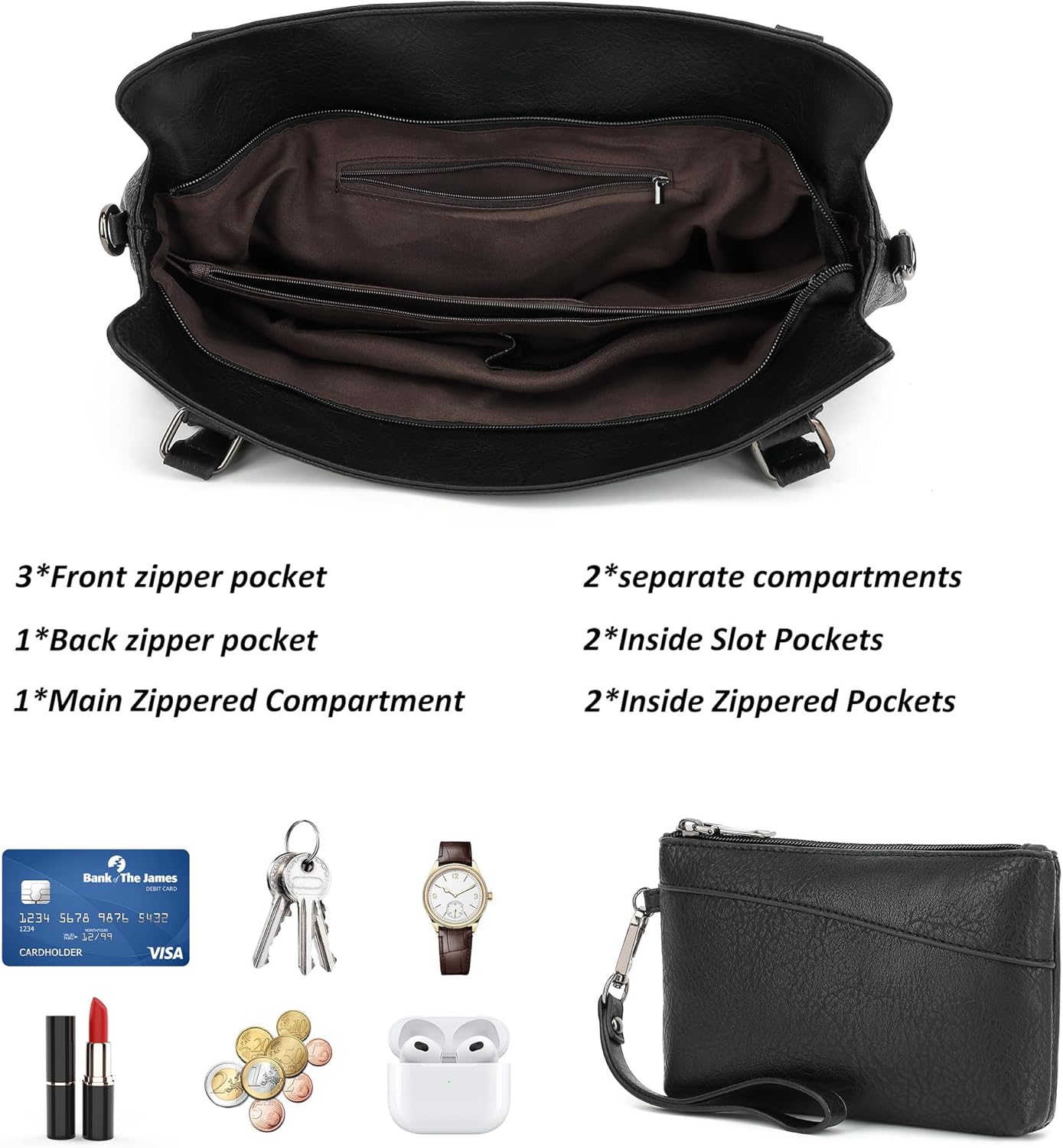 TANTOMI Hobo Bag for Women Large Crossbody Purse and Handbags Multiple Pockets with Adjustable Shoulder Strap - Image 4