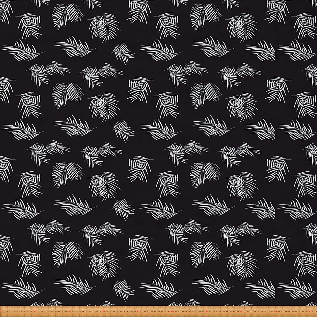 Leaves Upholstery Fabric by The Yard Tropical Leaf Outdoor Fabric by The Yard Botanical Plants Decorative Fabric for Upholstery and Home DIY Projects 10 Yards,(L920*W150cm) Black White