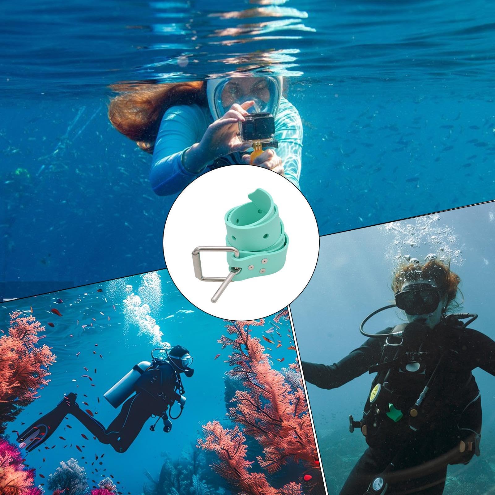 Ceinture de poids souple pour plongée en apnée | Ceinture de poids réglable en silicone pour plongée sous-marine
