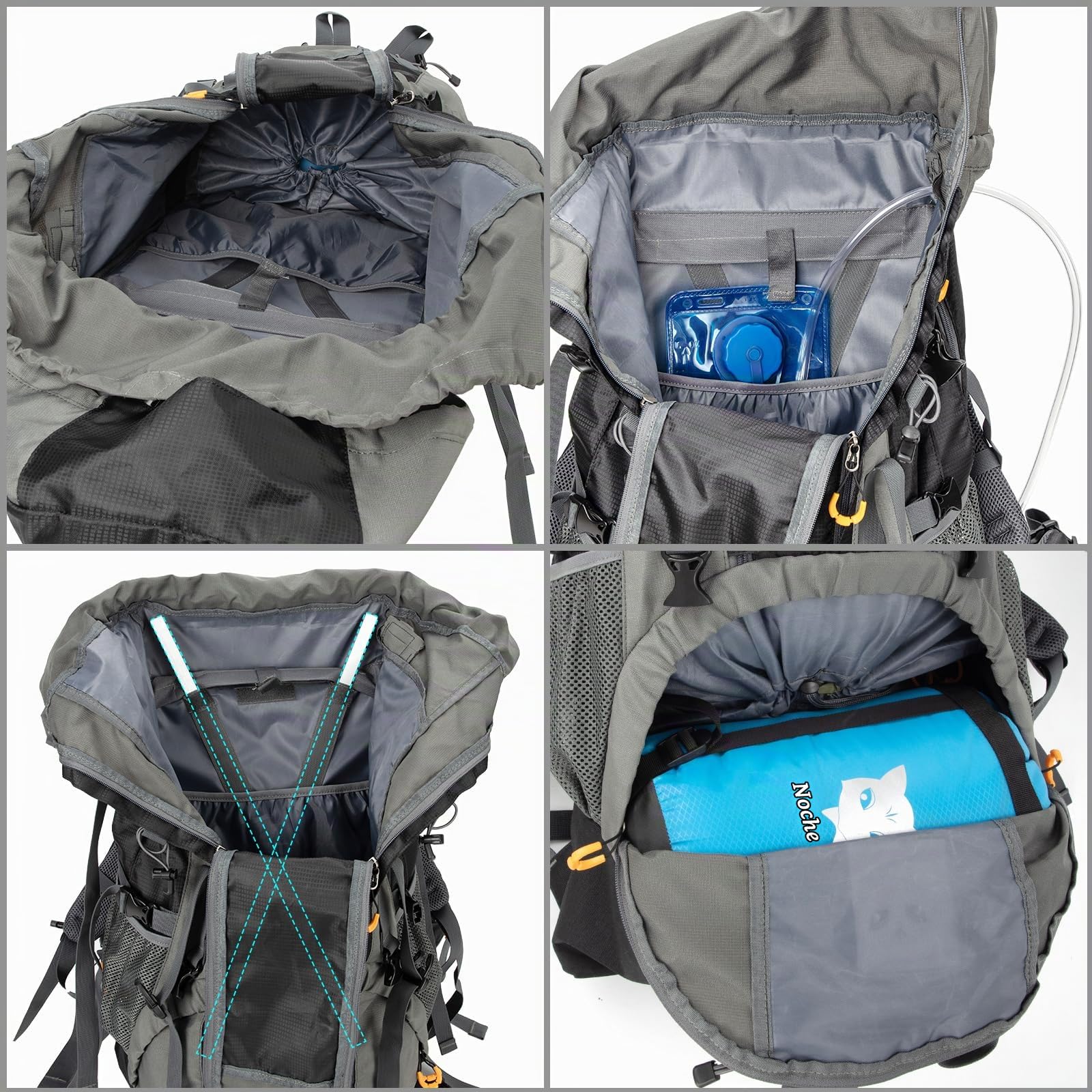 Night Cat 70L 90L Mochila de Senderismo para Hombres Mujeres Macutos de Trekking Mochileros Escalada Ciclismo Viajar