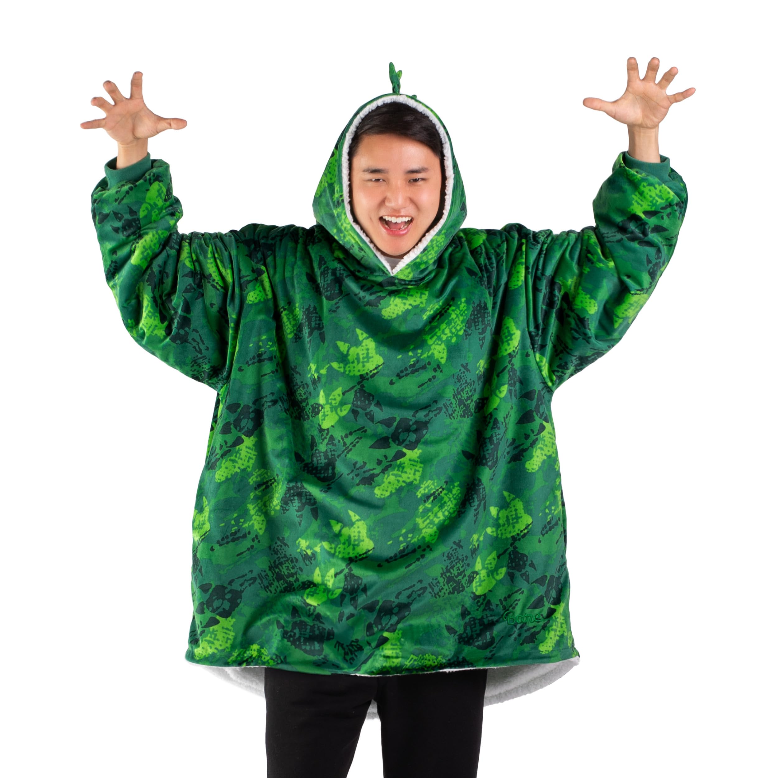 Bare Home Wearable Blanket Hoodie - Soft Plush Sherpa - Warm and Cozy - Oversized Wearable Blanket