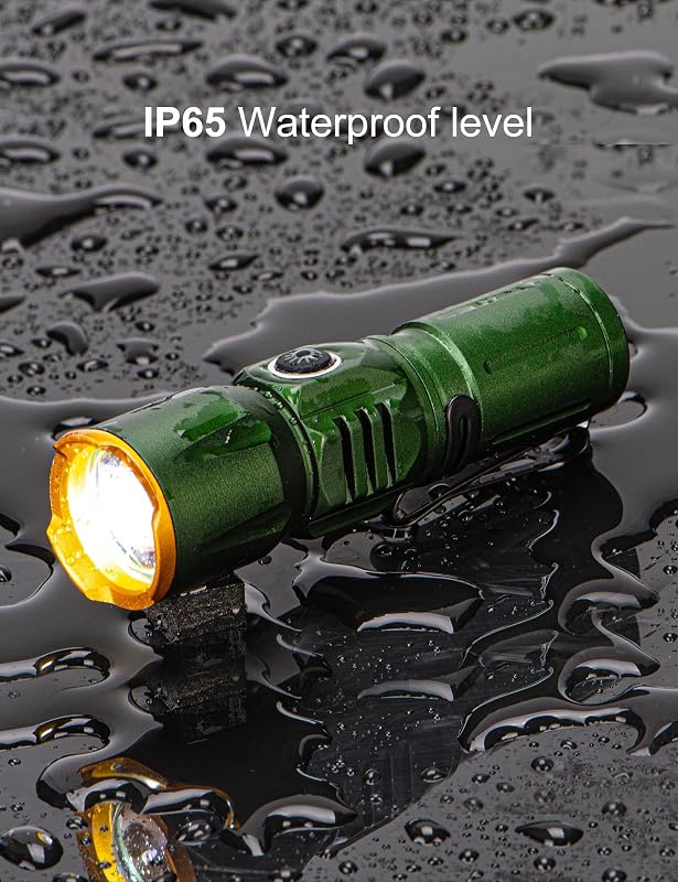 ASORT Mini LED Taktikai Zseblámpa 2000 Lumen IP67 Vízálló Zoomható Zöld - Green, Aluminum, Modern