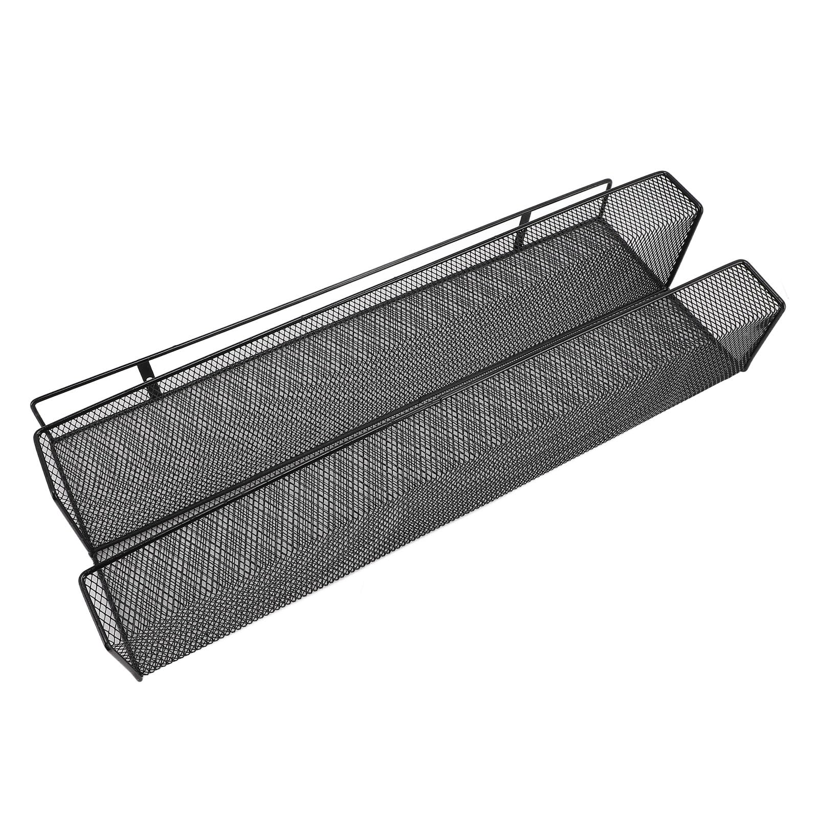 ANGGREK Under Desk Storage Basket, Cable Management Multipurpose Under Desk Organizer Black with Trackless Stickers for Home