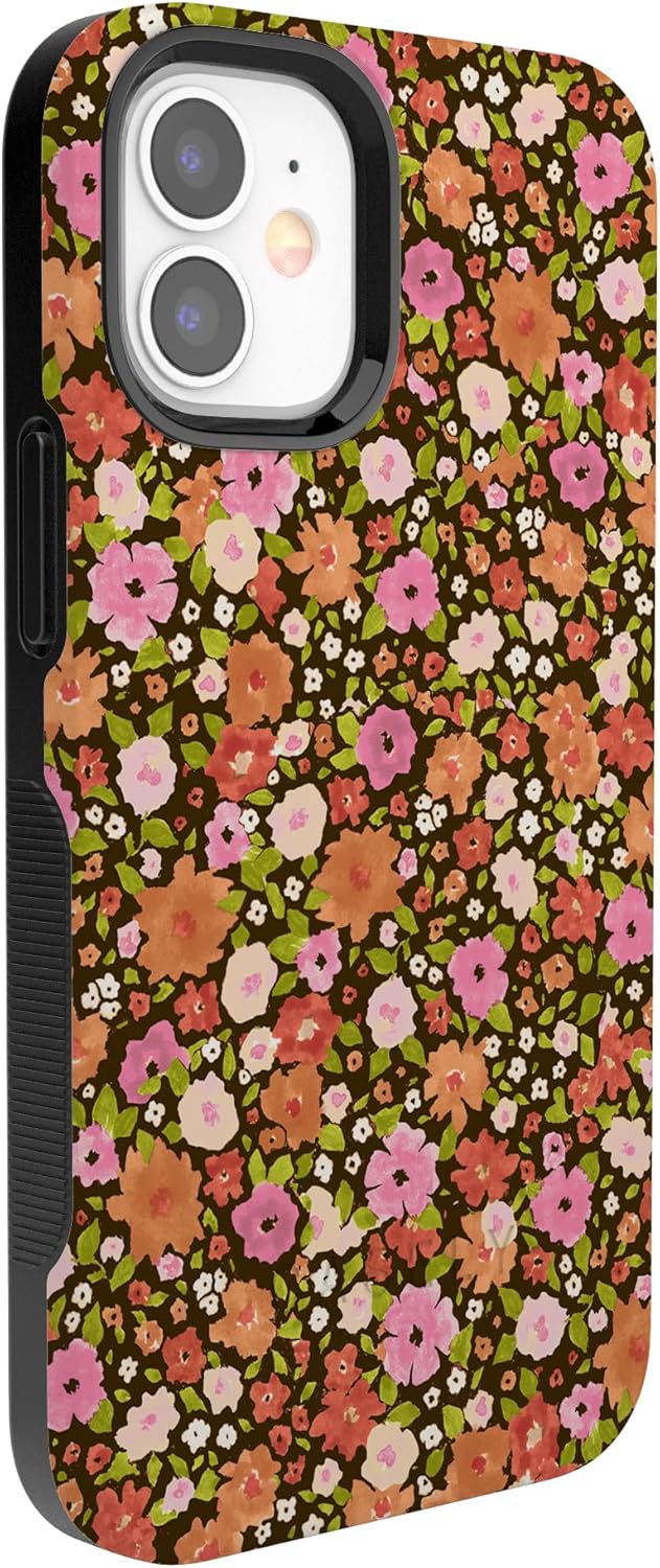 Casely iPhone 12/12 Pro Case | Rustic Roses | Boho Bouquet | Bold Protective Design | Compatible with MagSafe