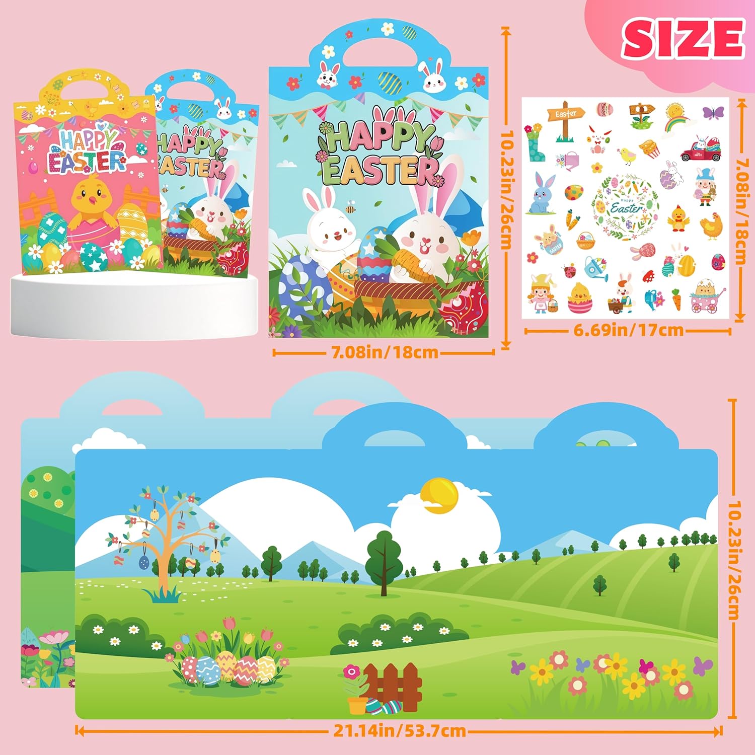 2 Sets Easter Reusable Sticker Books for Toddlers,Easter Stickers for Kids,Toddler Easter Basket Stuffers Essentials, Easter Jelly Stickers Gifts Crafts