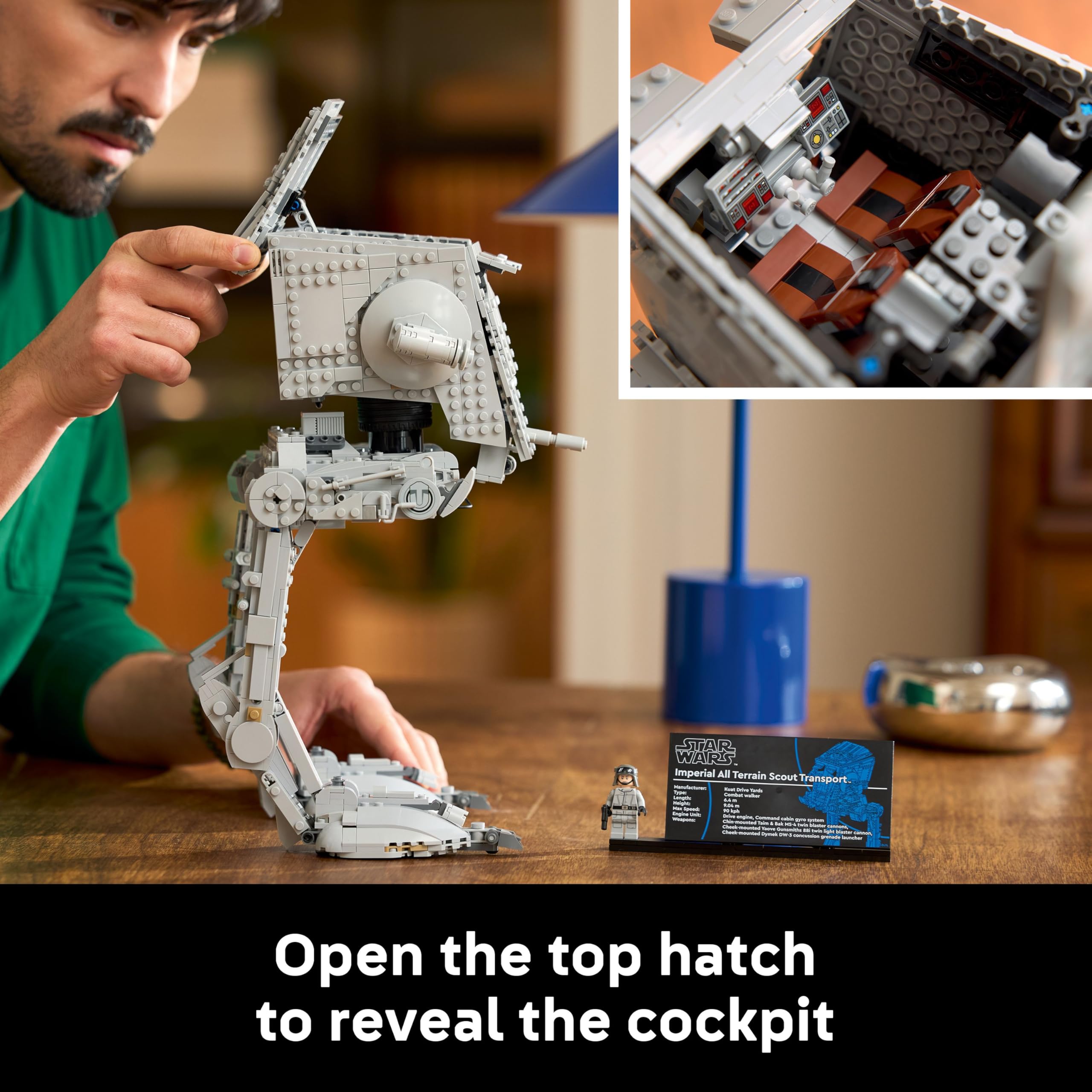 LEGO Star Wars 75417 Le Marcheur AT-St - Set de Construction pour Adulte - Maquette UCS pour Décoration Intérieure avec Minifigurine & Plaque Descriptive - Cadeau Collector pour Fans