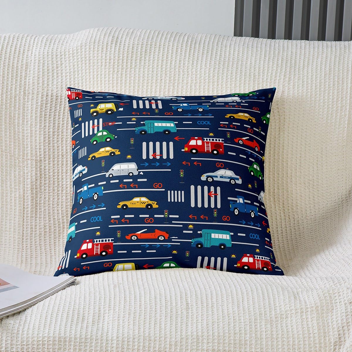 Federa Cuscino Bambini 45x45cm - Peluche Double-face, Motivo Cartoni Animati, Cerniera Nascosta - Foto 6