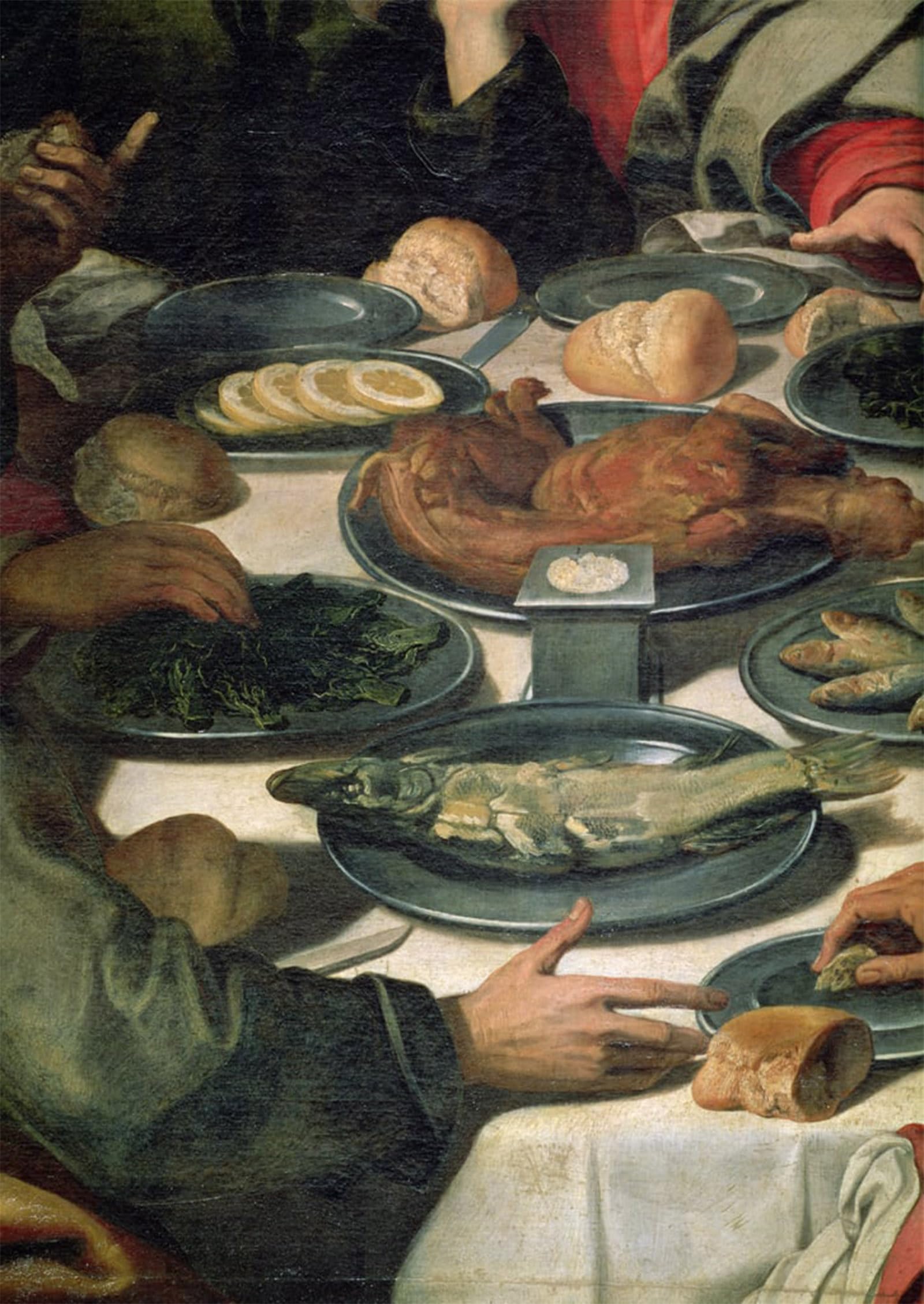 SERENDIPITP Abstract Painting Mural Print Picture Wall Decor Painting the Last Supper Detail of the Food Detail of by Daniele Crespi Vintage Wall Artwork for Home Decor 60x90cm