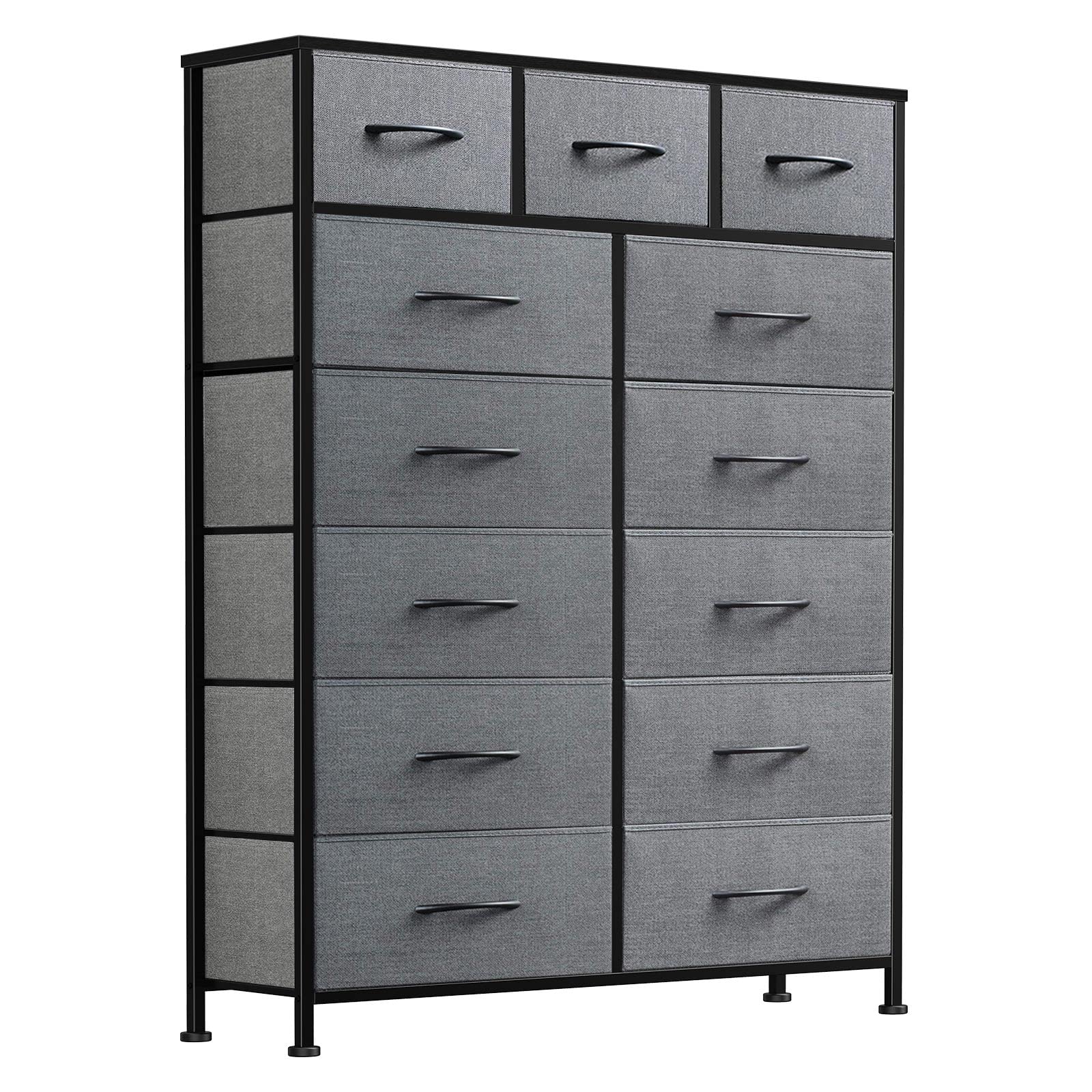 13-Drawer Tall Closet Dresser for Bedroom, Bedroom Storage Fabric Dressers & Chests of Drawers, Storage Drawer Dresser with Steel Frame Wood Top Easy Pull Handle