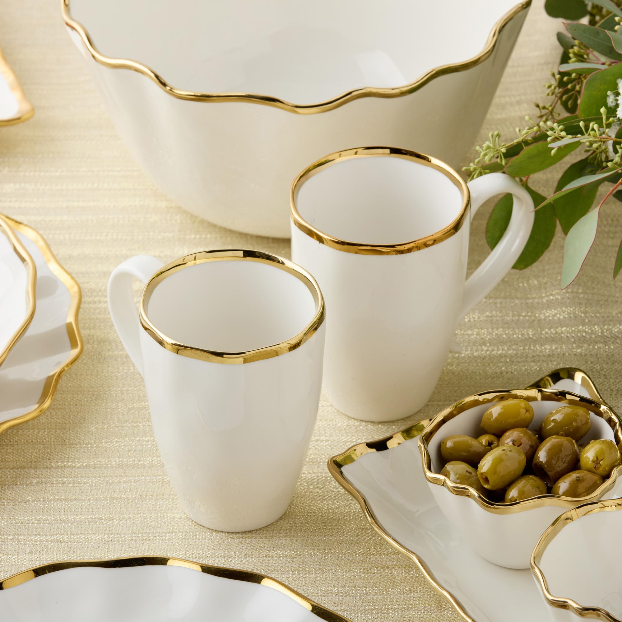 Amazon.com: Regency Gold 18-Ounce Porcelain Mugs – Set of 4