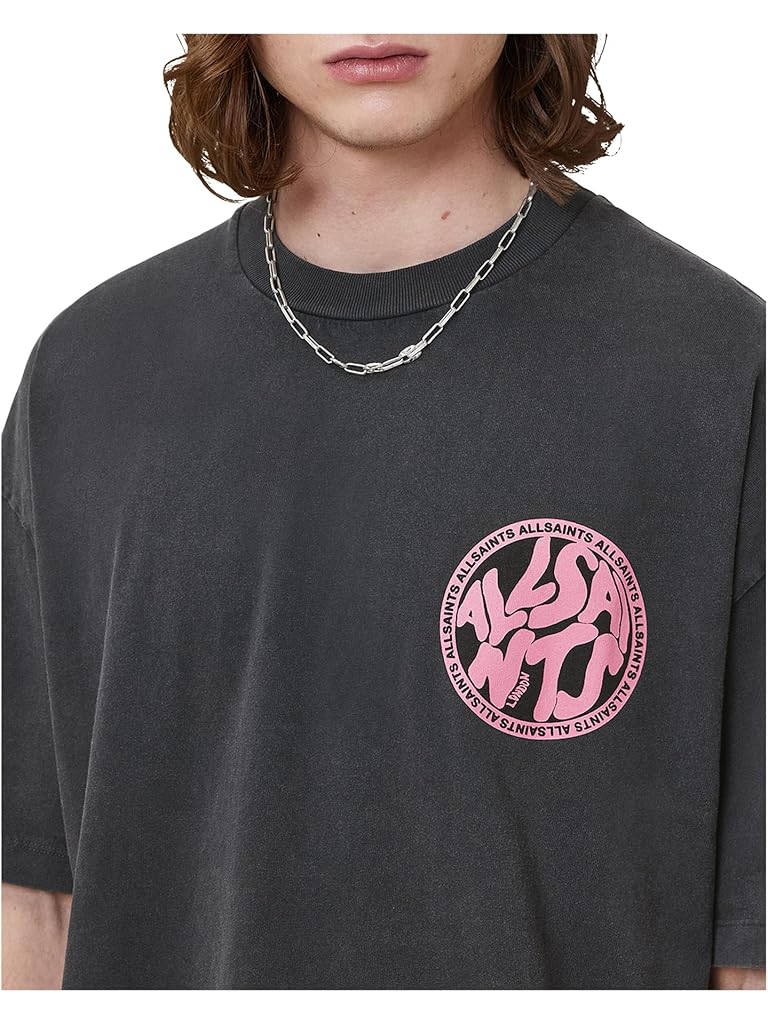 Black AllSaints Distortion Short Sleeve Crew