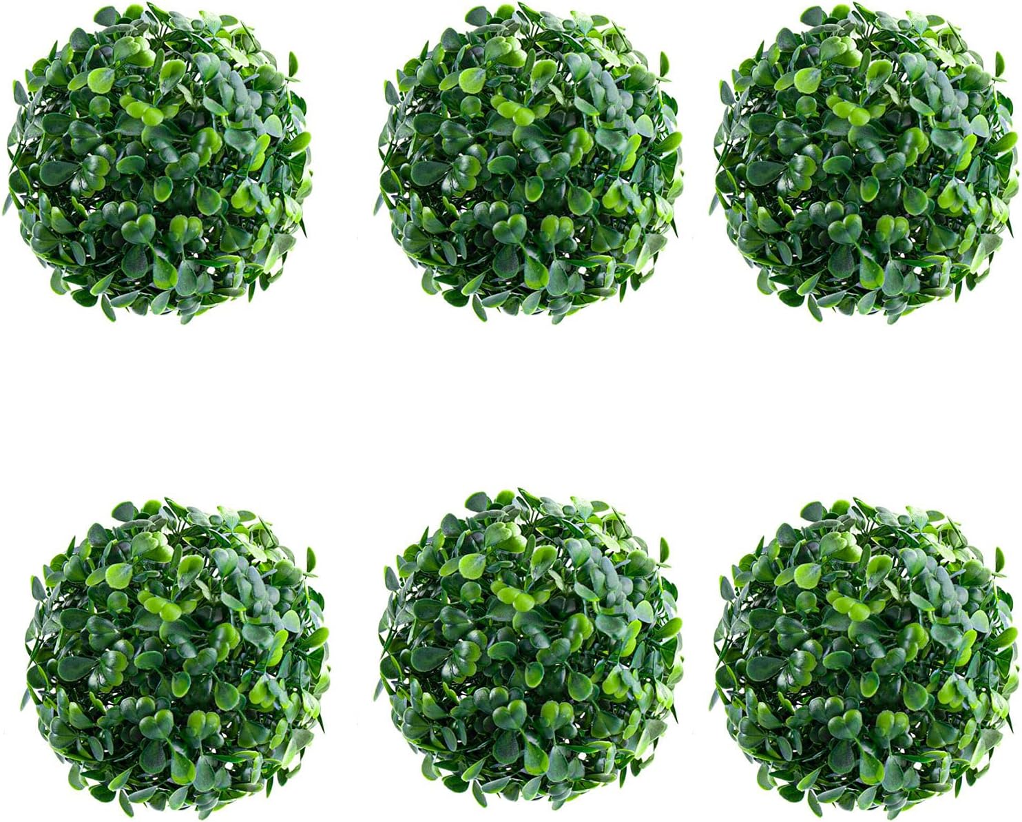 Framendino, 6 Pack 4 Inch Artificial Boxwood Topiary Plant Balls Decorative Faux Green Hanging for Home Decor Outdoor
