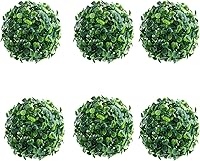 Vista 1 de Framendino, Paquete de 6 bolas artificiales de boj de 4 pulgadas para plantas decorativas de imitación verde para colgar para decoración del hogar