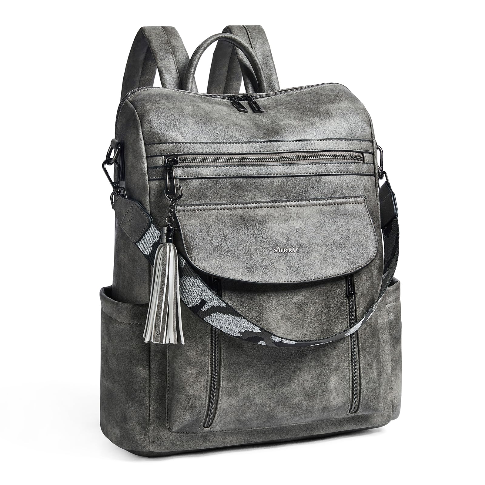 Shrrie Laptop Backpack for Women 15.6 inch,Travel Leather Backpack Purse Nurse Teacher Carry on Backpack Computer Bag,Professional Water-Resistant