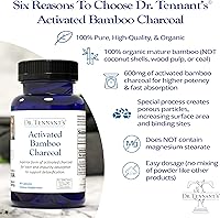 Vista 4 de Dr. Tennant's Activated Bamboo Charcoal Coconut-Free Detox Supplement Supports GI Tract Cleansing & Digestive Health Cleaner Alternative to