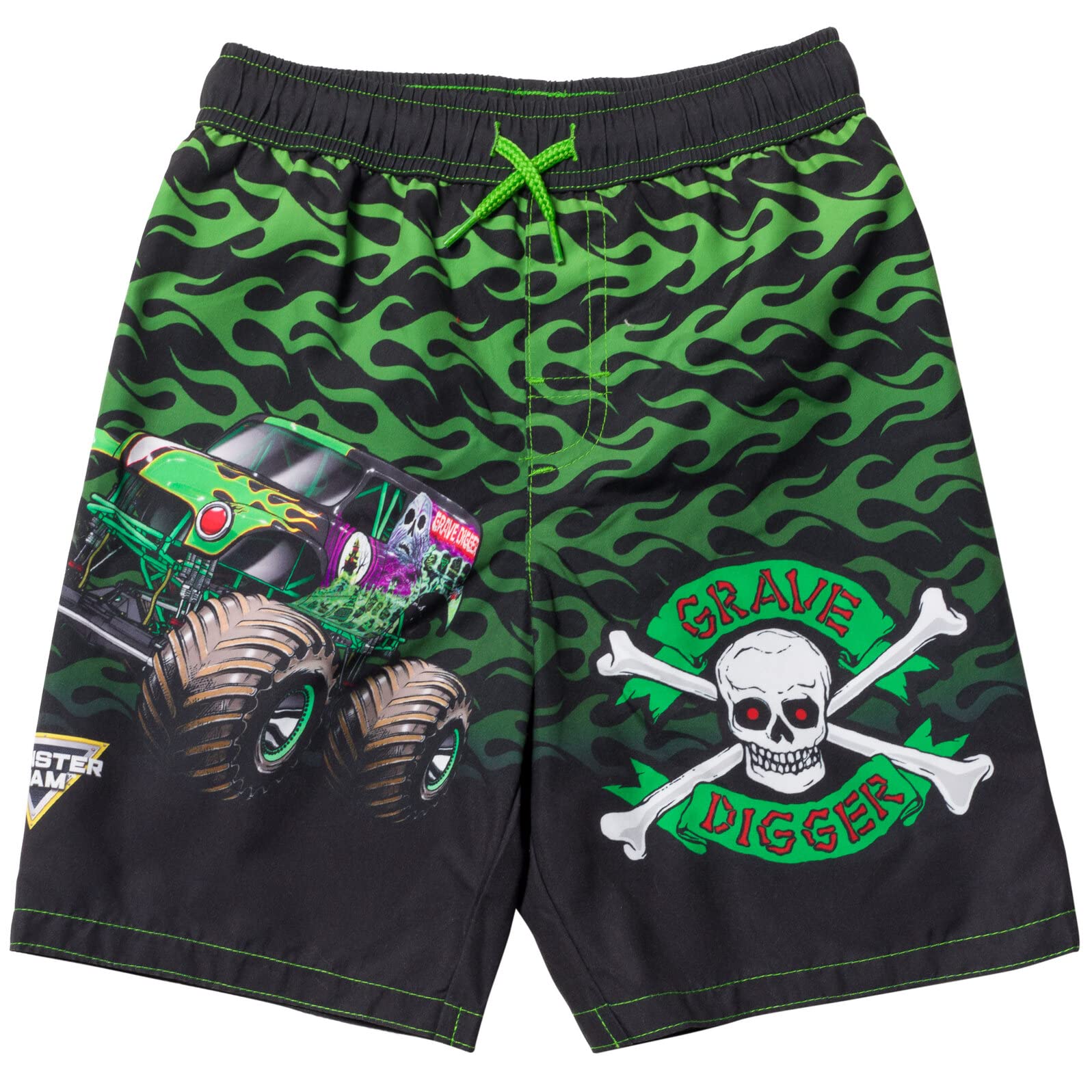 Monster Jam Grave Digger Little Boys Swim Trunks Bathing Suit Black 5
