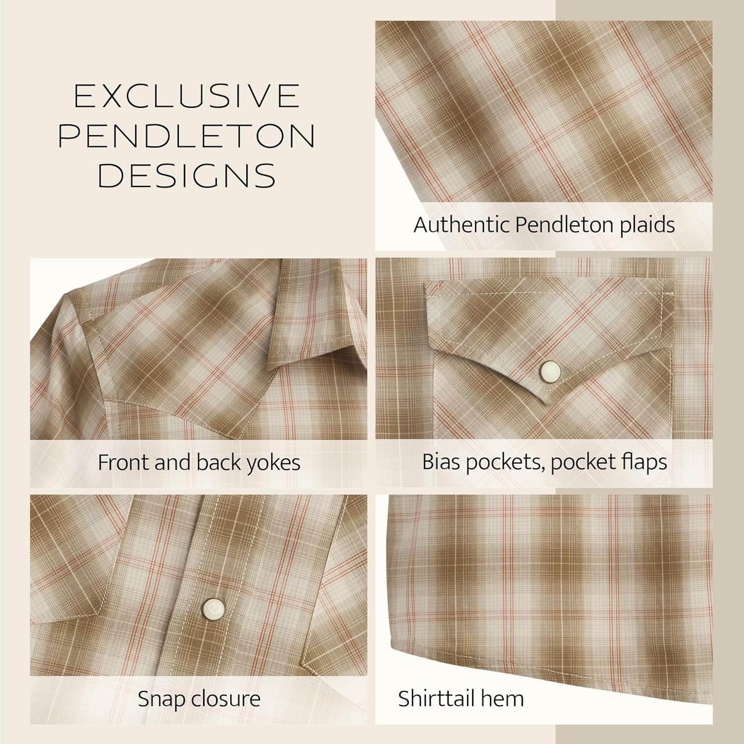 Pendleton Men's Short Sleeve Frontier Shirt, Cotton Polyester Short Sleeve, Machine Washable - Image 4