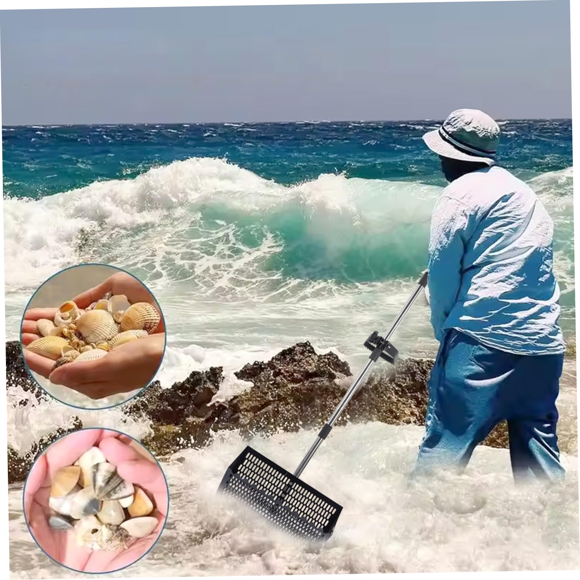 Roshtia 2 Juegos De Taiz De Arena De Diente De Tiburón Ajustable De