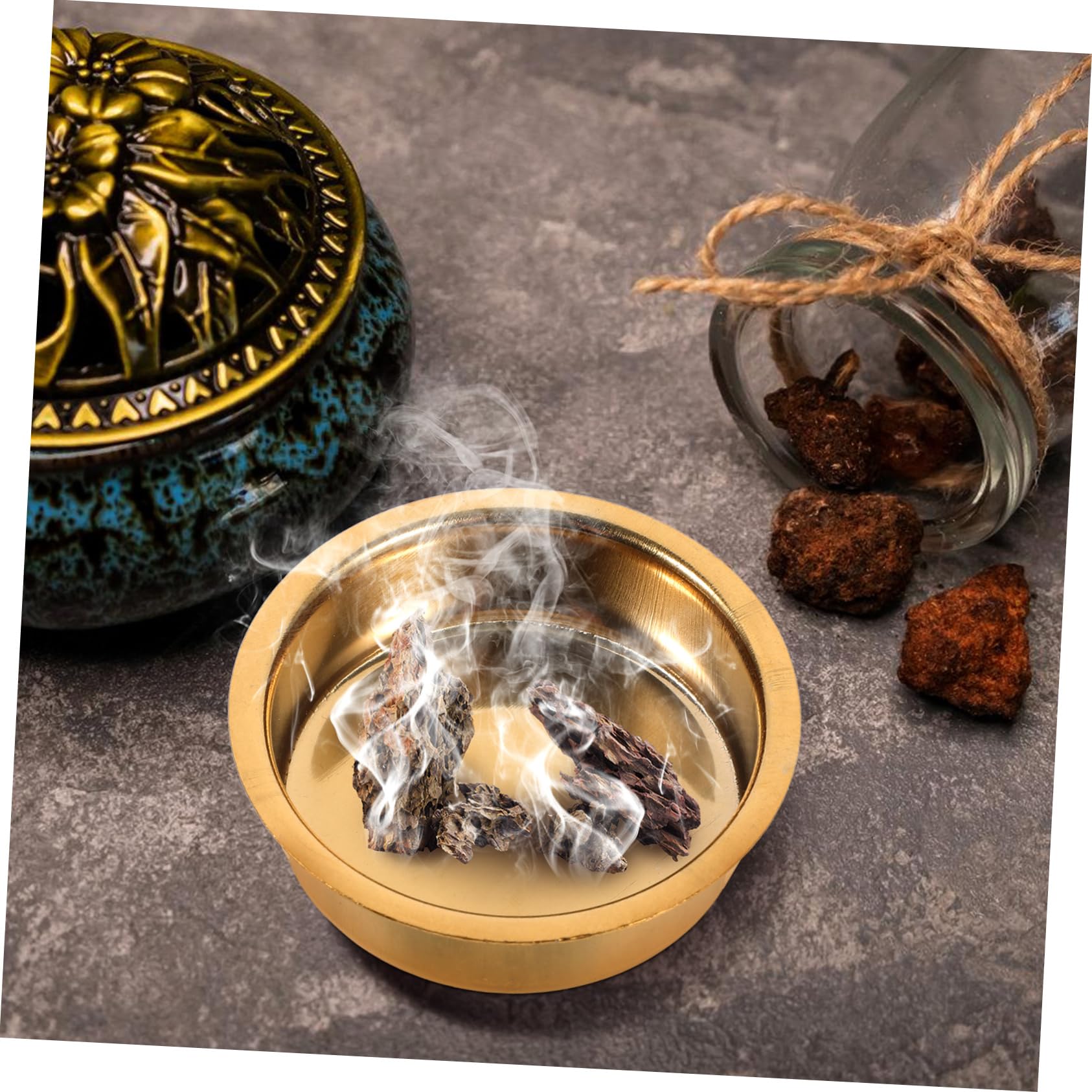 PRETYZOOM 5 Set Di Bruciatore Di Incenso in Acciaio Inossidabile Piatto Di Ricambio Facile Manutenzione Piatto Per Incenso Per Studio Camera Da Letto Sauna 6 Pezzi*5