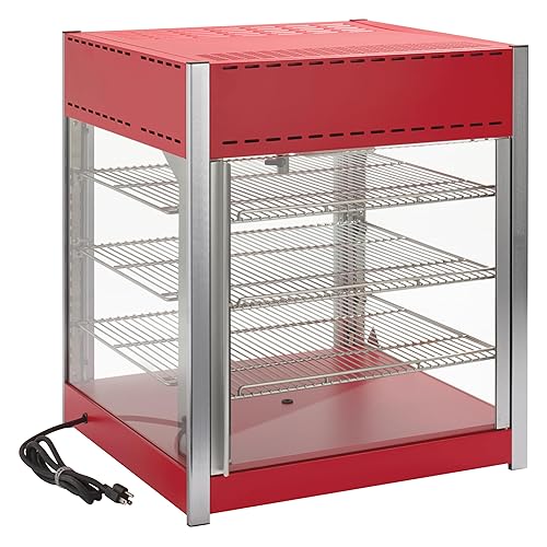 Winco EDM-1PT Calentador de alimentos calentado y humificado giratorio con puertas dobles,