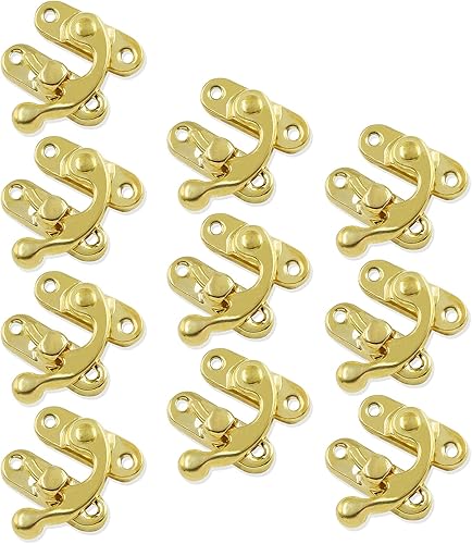 Cerrojo de gancho derecho con brazo oscilante, 10 unidades, joyero de madera, cerradura decorativa de cuerno para caja de almacenamiento de joyas,