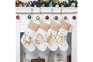 LUBOT Family Gold Sequin Christmas Stockings