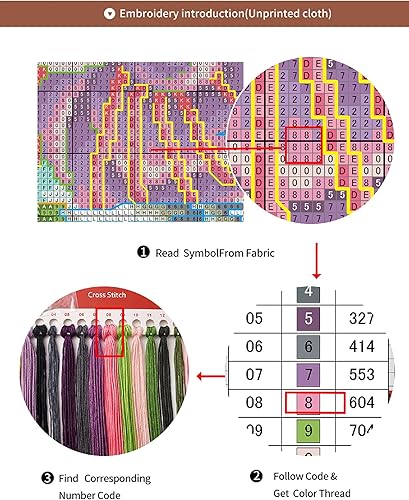 Miniatura 9 de Joyhoor Kits de punto de cruz para principiantes, suministros de punto de cruz estampados, kits de bordado de costura preimpresión para adultos,
