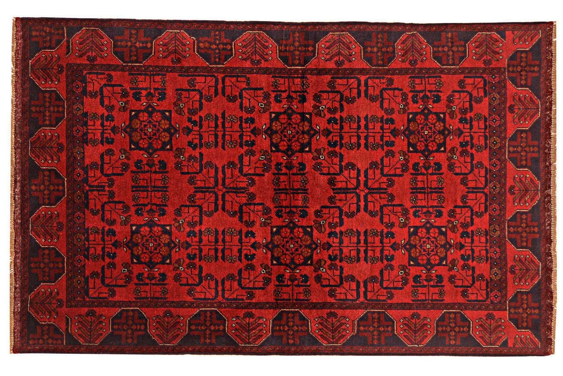 Tapis afghan Khal Mohammadi marron pour réchauffer le sol du salon