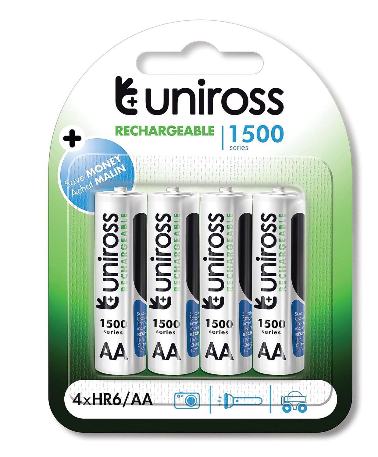 Uniross NiMH AA Rechargeable Battery 1500 Series Ultra High Power
