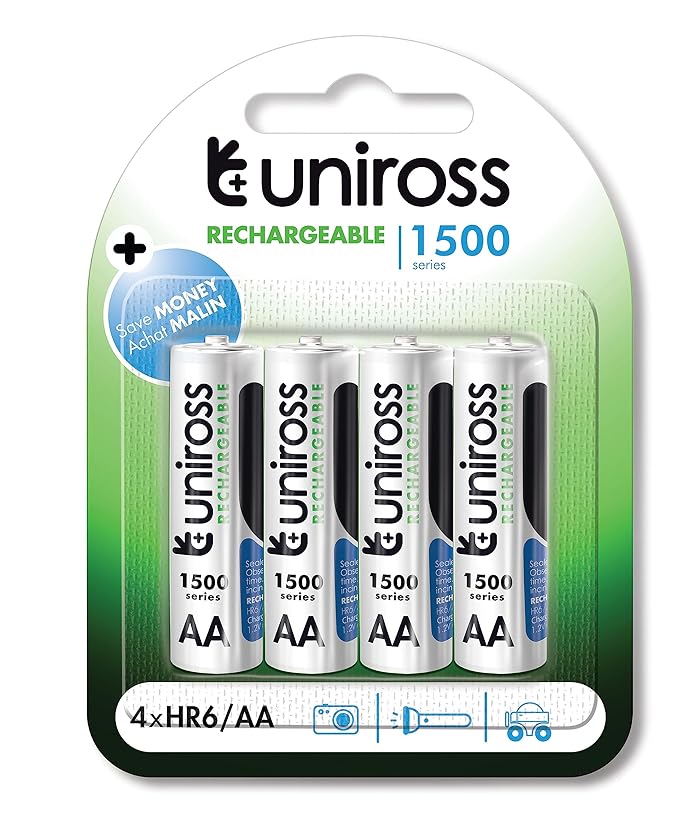 Uniross NiMH AA Rechargeable Battery 1500 Series Ultra High Power for Mid to High Drain
