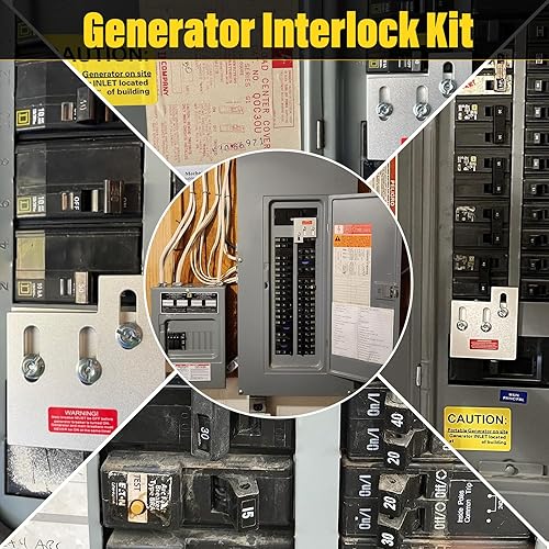 Miniatura 3 de Kit de bloqueo de generador para paneles Square D QO y Homeline de 150/200 amperios - 1 3/8 pulgadas de espacio entre el interruptor principal y el
