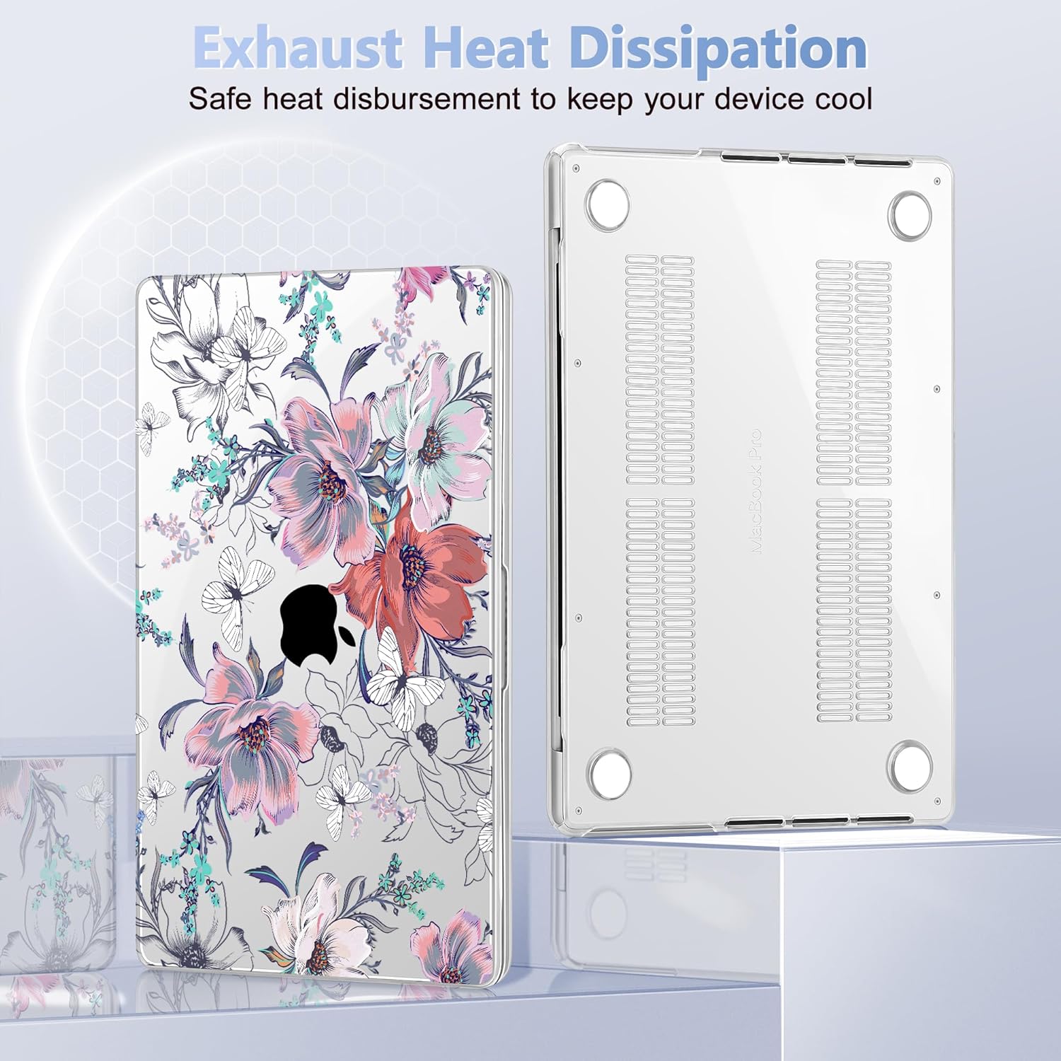 Case for 2026 MacBook Pro 14-inch M5 M4 M3 M2 M1 Pro/Max Chip, Release 2026 2025-2021, Model A3427 A3426 A3434 A3112 A3401 A3185, Plastic Hard Shell Case with Keyboard Cover, Floral C319
